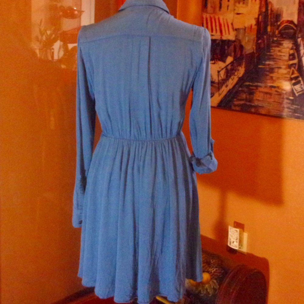 Maeve Chambray Roll Tab Button Front W/Pockets - image 3